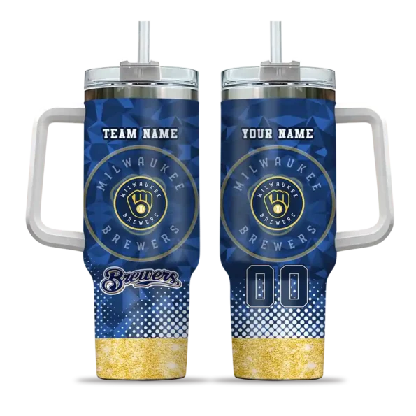 personalized milwaukee brewers geometric prism navy blue curved tumbler best selling 1.webp