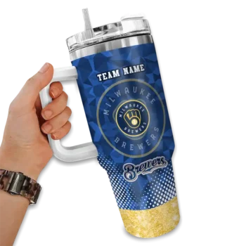 personalized milwaukee brewers geometric prism navy blue curved tumbler fashion forward 1.webp