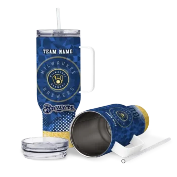 personalized milwaukee brewers geometric prism navy blue curved tumbler high quality 1.webp
