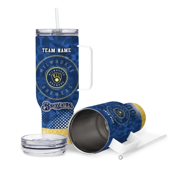 personalized milwaukee brewers geometric prism navy blue curved tumbler high quality 1.webp