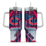 personalized minnesota twins arrow burst navy curved tumbler best selling 1.webp