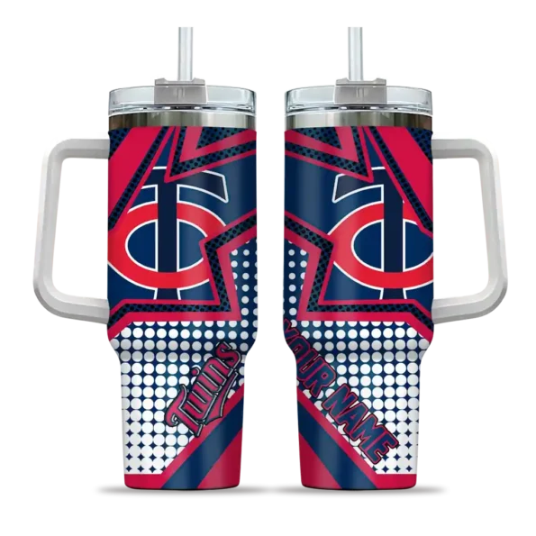 personalized minnesota twins arrow burst navy curved tumbler best selling 1.webp
