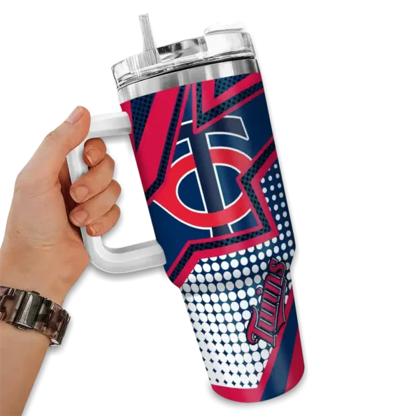 personalized minnesota twins arrow burst navy curved tumbler fashion forward 1.webp