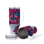 personalized minnesota twins arrow burst navy curved tumbler best selling 1.webp