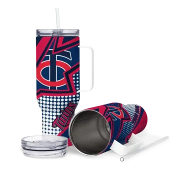 personalized minnesota twins arrow burst navy curved tumbler high quality 1.webp