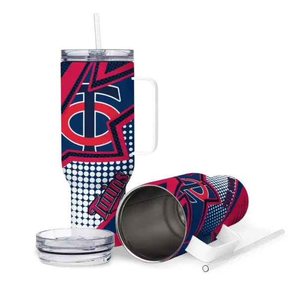 personalized minnesota twins arrow burst navy curved tumbler high quality 1.webp