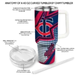 personalized minnesota twins arrow burst navy curved tumbler best selling 1.webp
