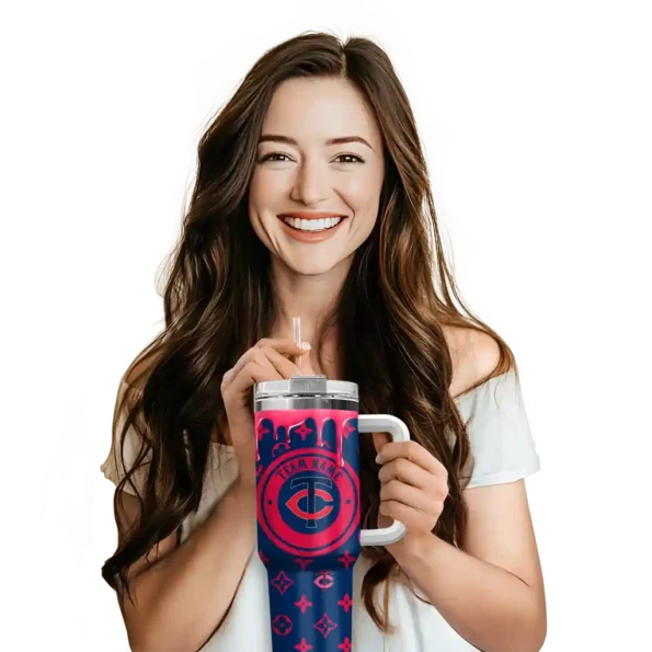 personalized minnesota twins bullseye drips navy curved tumbler premium grade 1.webp