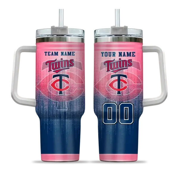 personalized minnesota twins gradient dots navy curved tumbler best selling 1.webp