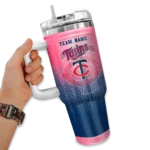 personalized minnesota twins gradient dots navy curved tumbler best selling 1.webp