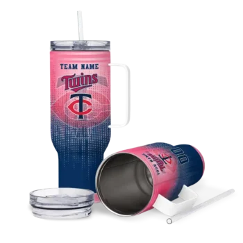 personalized minnesota twins gradient dots navy curved tumbler high quality 1.webp