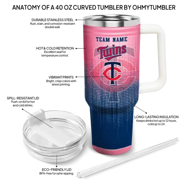 personalized minnesota twins gradient dots navy curved tumbler new arrival 1.webp