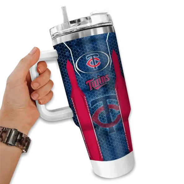 personalized minnesota twins hexagon armor navy curved tumbler fashion forward 1.webp