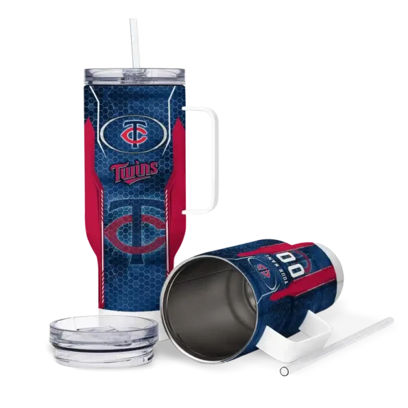 personalized minnesota twins hexagon armor navy curved tumbler high quality 1.webp