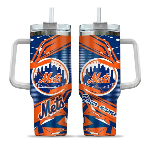 personalized new york mets abstract paths blue curved tumbler best selling 1.webp