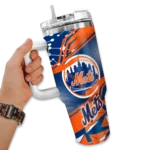 personalized new york mets abstract paths blue curved tumbler best selling 1.webp