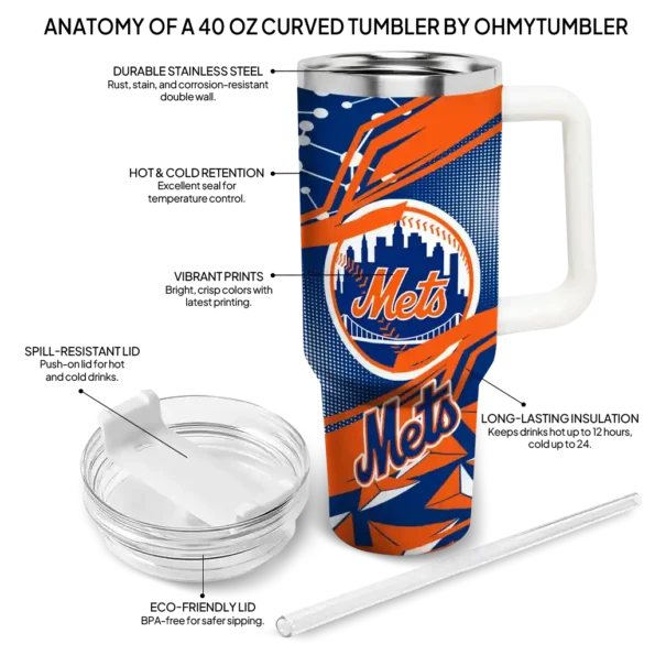personalized new york mets abstract paths blue curved tumbler new arrival 1.webp