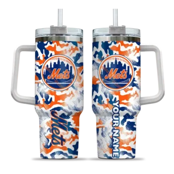 personalized new york mets camo mashup blue white curved tumbler best selling 1.webp