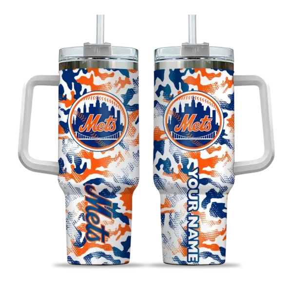 personalized new york mets camo mashup blue white curved tumbler best selling 1.webp