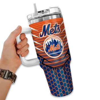 personalized new york mets hex texture blue curved tumbler fashion forward 1.webp