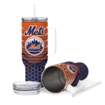 personalized new york mets hex texture blue curved tumbler best selling 1.webp