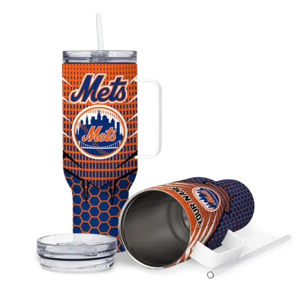 personalized new york mets hex texture blue curved tumbler high quality 1.webp