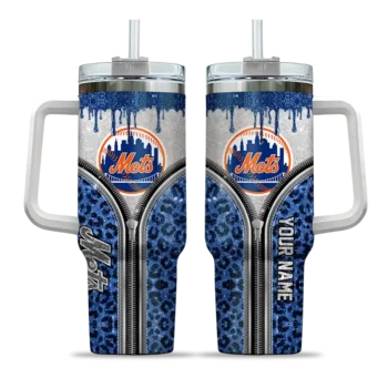 personalized new york mets leopard zipper blue curved tumbler best selling 1.webp