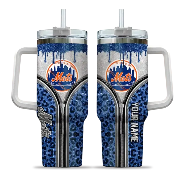 personalized new york mets leopard zipper blue curved tumbler best selling 1.webp