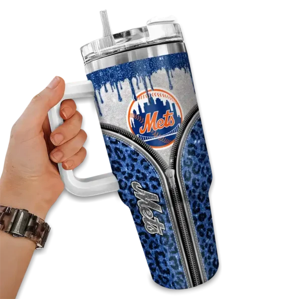 personalized new york mets leopard zipper blue curved tumbler fashion forward 1.webp