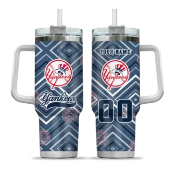 personalized new york yankees bold diamonds navy curved tumbler best selling 1.webp