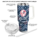 personalized new york yankees bold diamonds navy curved tumbler best selling 1.webp
