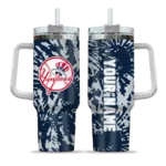 personalized new york yankees burst swirl navy curved tumbler best selling 1.webp