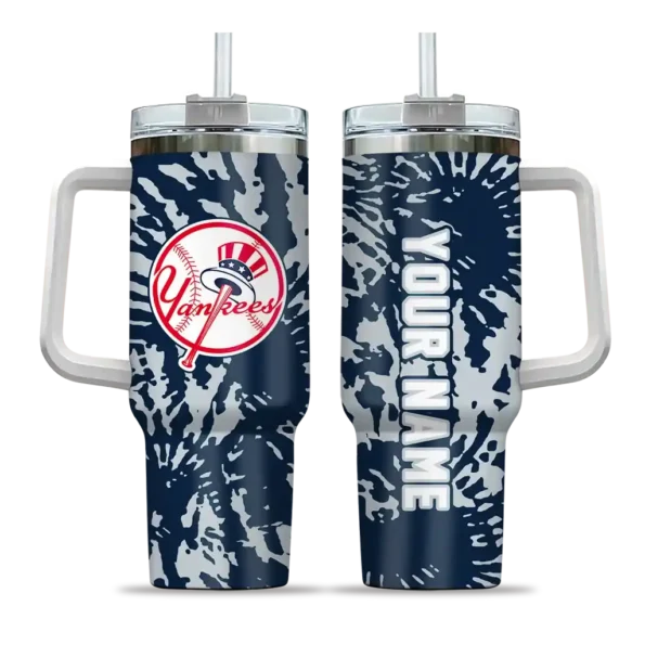 personalized new york yankees burst swirl navy curved tumbler best selling 1.webp