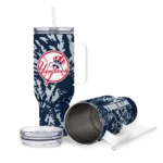 personalized new york yankees burst swirl navy curved tumbler best selling 1.webp