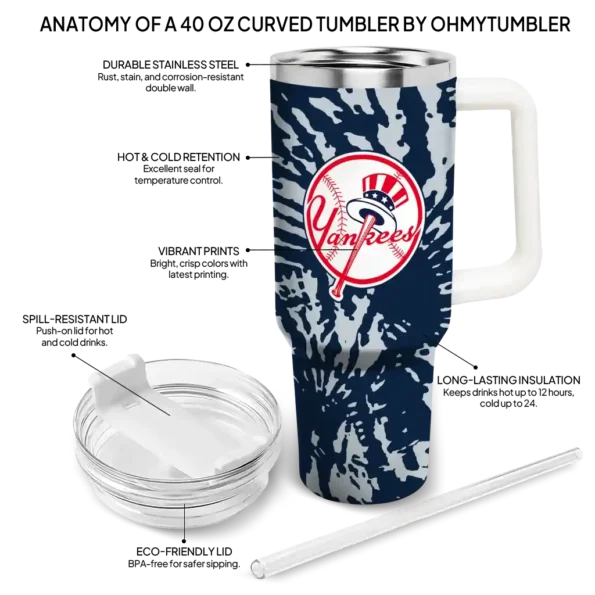 personalized new york yankees burst swirl navy curved tumbler new arrival 1.webp