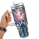 personalized new york yankees chevron angle navy curved tumbler best selling 1.webp