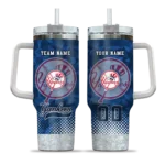 personalized new york yankees geometric prism navy curved tumbler best selling 1.webp