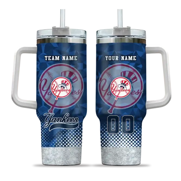 personalized new york yankees geometric prism navy curved tumbler best selling 1.webp