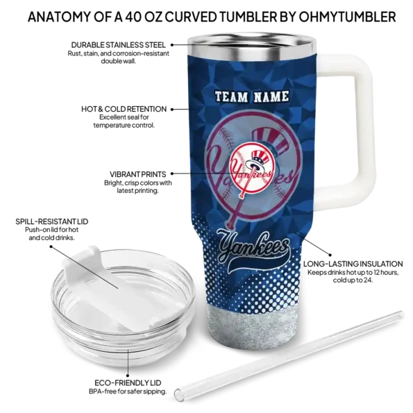 personalized new york yankees geometric prism navy curved tumbler new arrival 1.webp