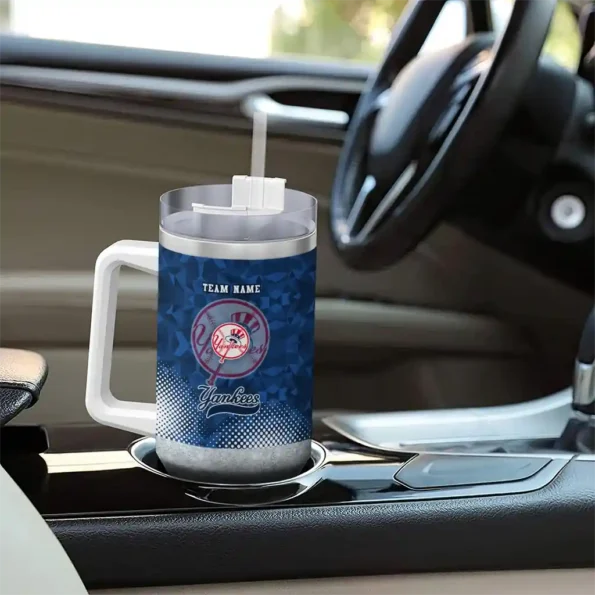 personalized new york yankees geometric prism navy curved tumbler trendy 1.webp