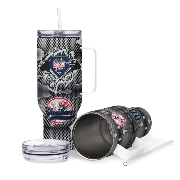 personalized new york yankees superman shield navy gray curved tumbler high quality 1.webp