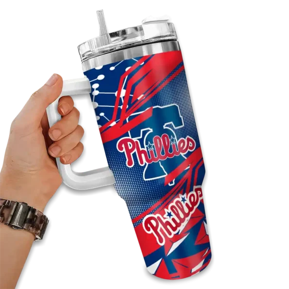 personalized philadelphia phillies abstract paths blue curved tumbler fashion forward 1.webp