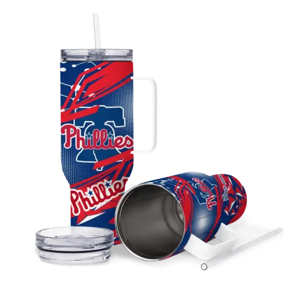 personalized philadelphia phillies abstract paths blue curved tumbler high quality 1.webp