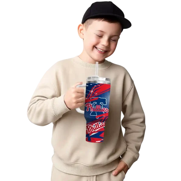 personalized philadelphia phillies abstract paths blue curved tumbler latest model 1.webp