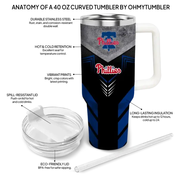 personalized philadelphia phillies arrow armor blue black curved tumbler new arrival 1.webp