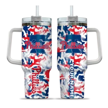 personalized philadelphia phillies camo mashup blue white curved tumbler best selling 1.webp