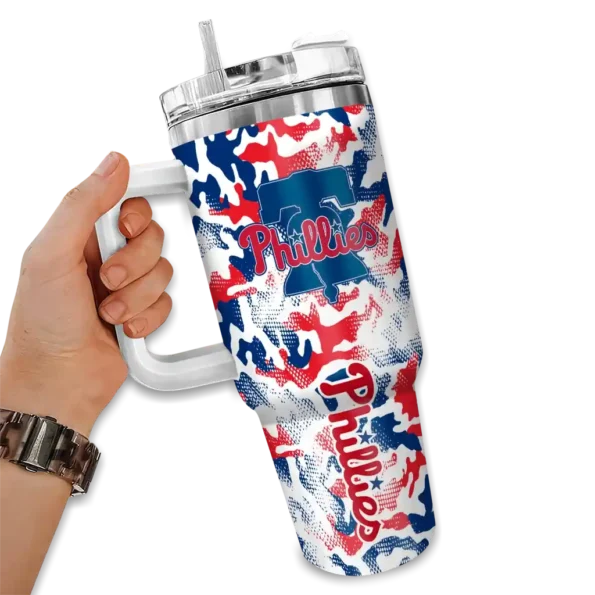 personalized philadelphia phillies camo mashup blue white curved tumbler fashion forward 1.webp