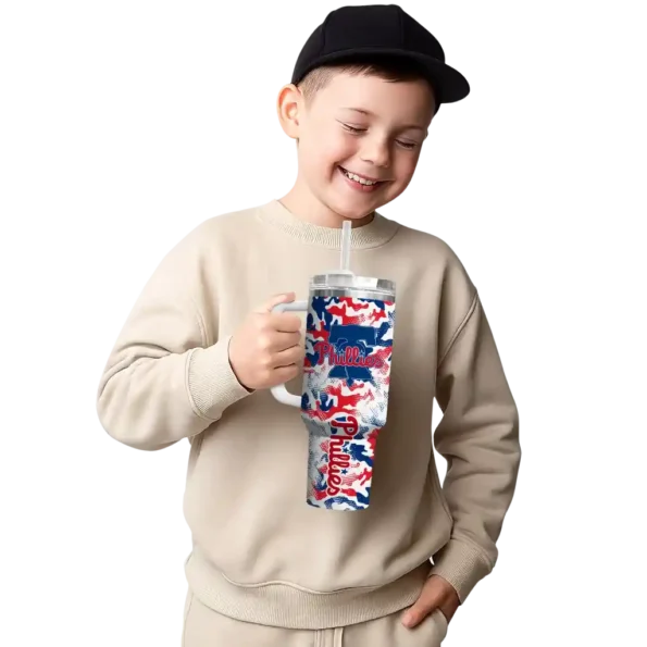 personalized philadelphia phillies camo mashup blue white curved tumbler latest model 1.webp
