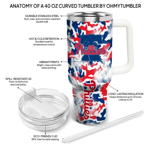 personalized philadelphia phillies camo mashup blue white curved tumbler new arrival 1.webp