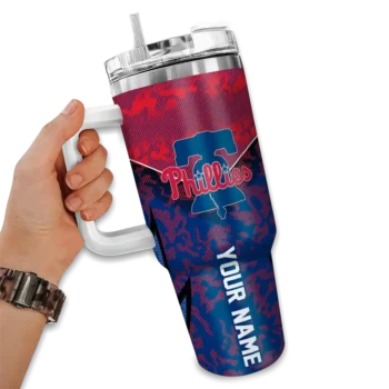 personalized philadelphia phillies chevron stripe blue curved tumbler fashion forward 1.webp